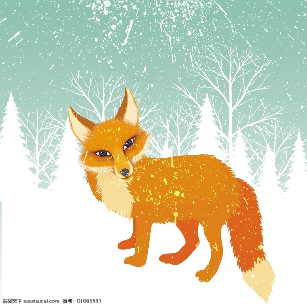 冬季 雪地 里 橘 色 狐狸 背景 图 广告背景 广告 背景素材 底纹背景 橘色 动物 可爱 漂亮 白色