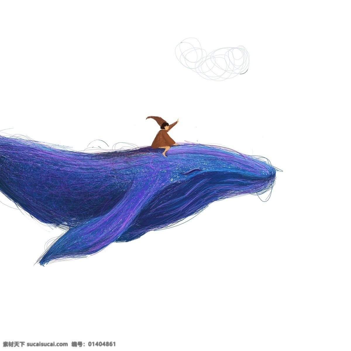 坐在 鲸鱼 头上 男孩 卡通鲸鱼 童话人物 蓝色鲸鱼 童话动物 卡通插图 创意卡通下载 插图 png图下载