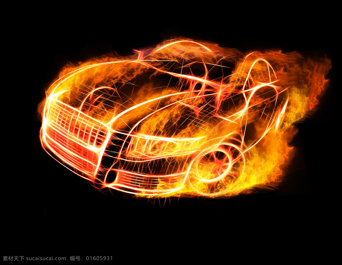 燃烧 火焰 高清 动感 背景 汽车 车 高清图片