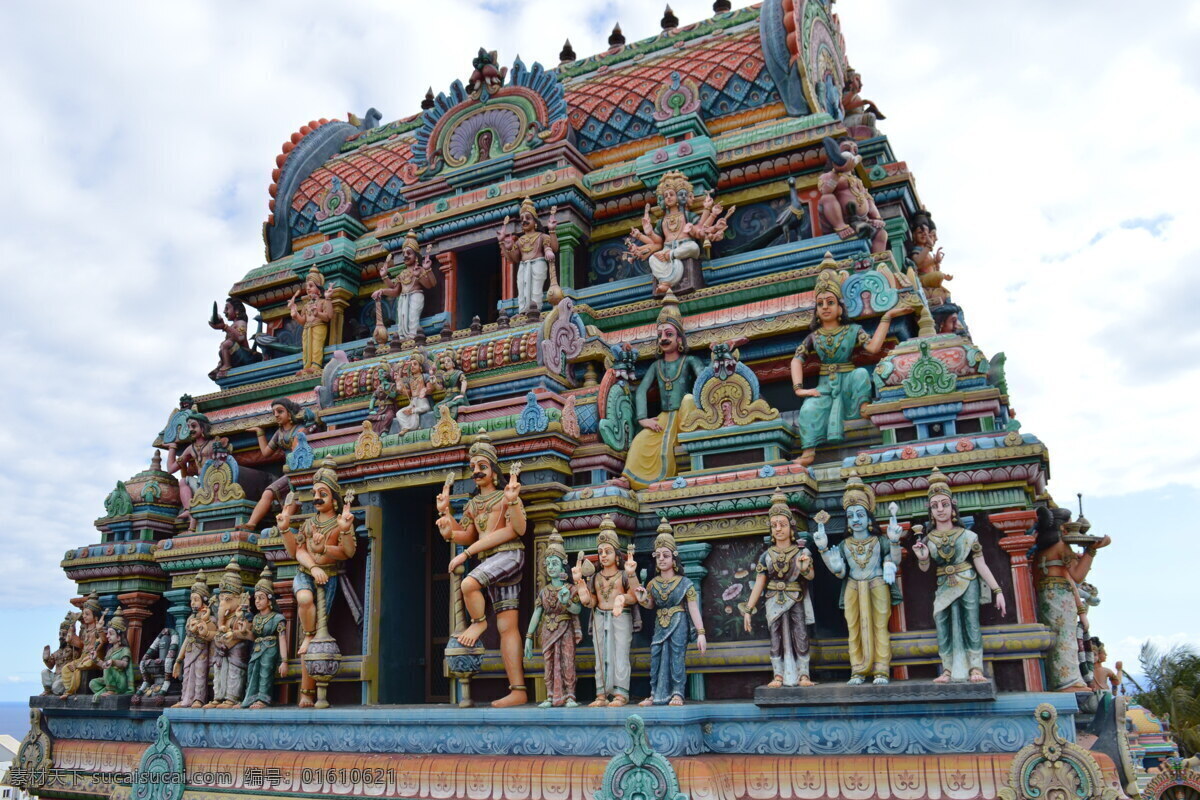 印度 寺庙 彩色 雕像 高清 彩色雕像 印度寺庙 宗教寺庙