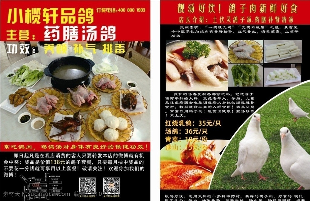 乳鸽宣传单 宣传单 餐饮宣传单张 鸽子宣传单 火锅宣传单 其他设计 矢量