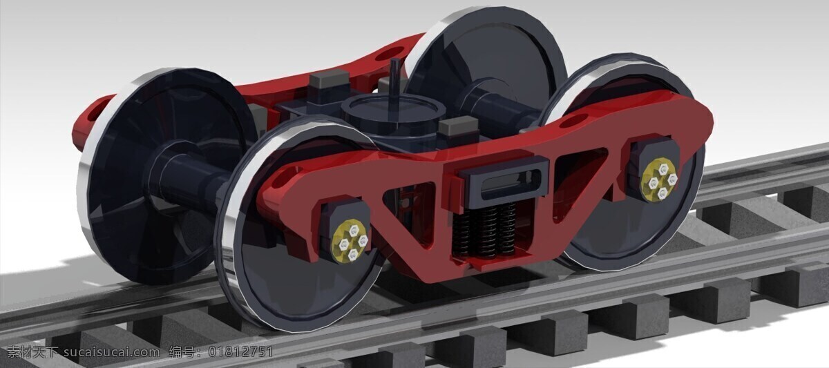 货车 转向架 轨道 火车 3d模型素材 其他3d模型