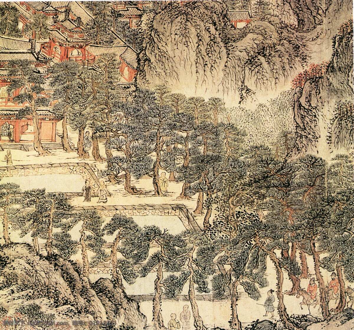 土色 毛笔画法 古画免费下载 古画 古画背景 古画素材 古画图片 古画欣赏 山水 山水风景 山水国画 古画山脚下 古画壁纸 家居装饰素材 壁纸墙画壁纸