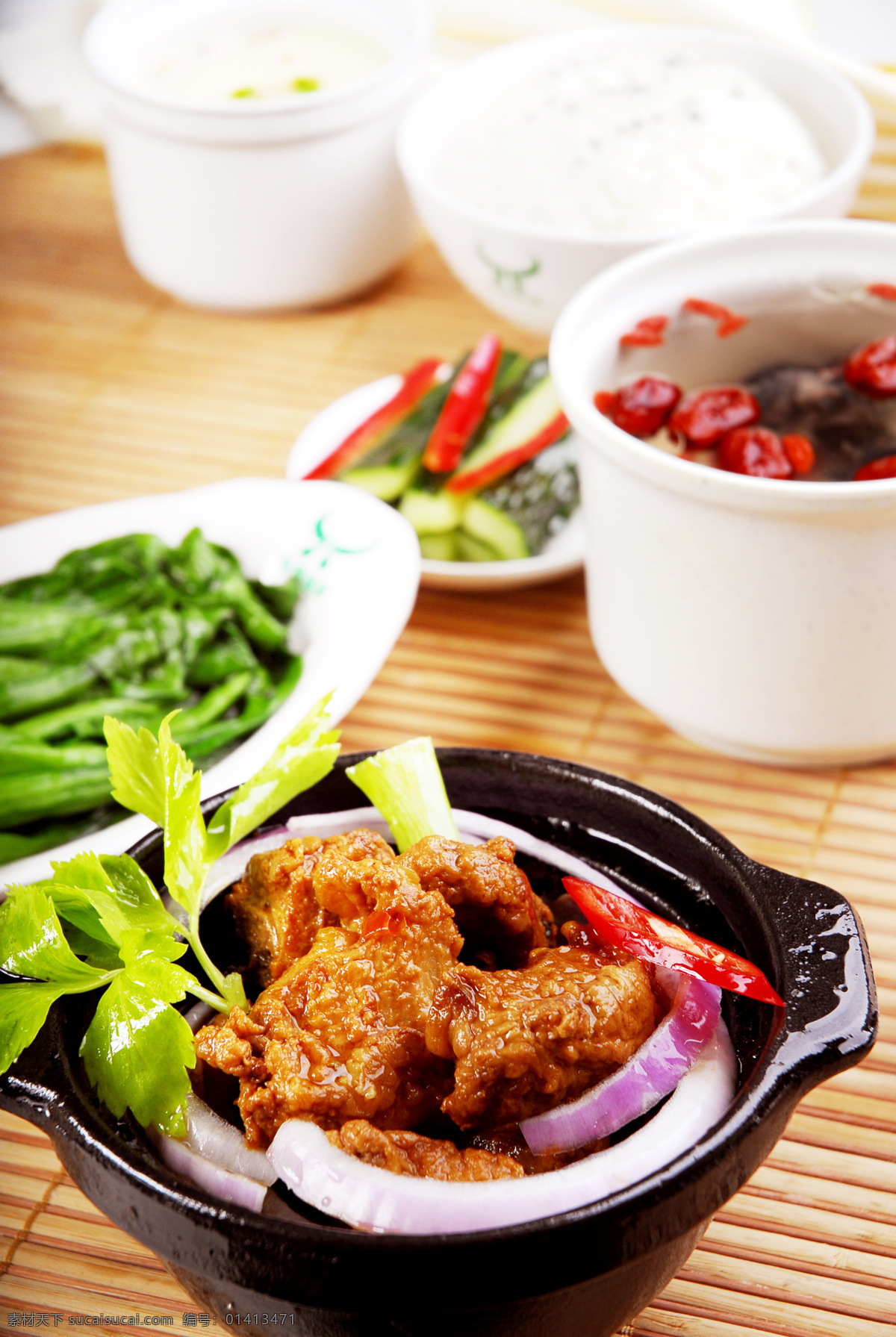 南洋 排骨 煲汤 餐饮美食 传统美食 米饭 青菜 套餐 南洋排骨 中式 小菜 中式套餐 psd源文件 餐饮素材