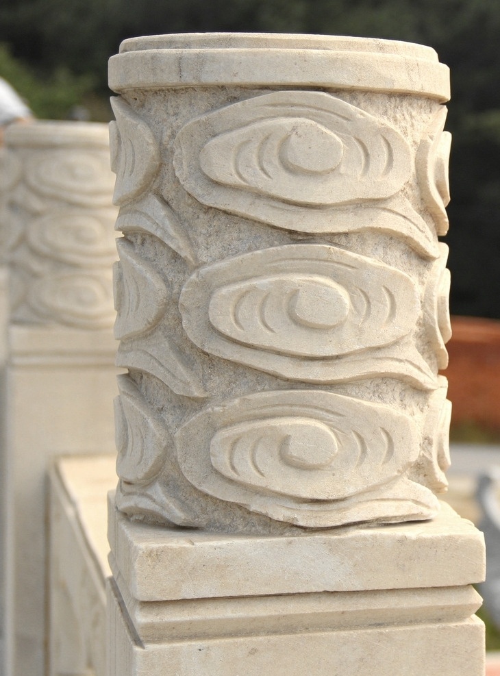 石柱 石头 雕刻 艺术 中国元素 花纹 文化艺术 美术绘画