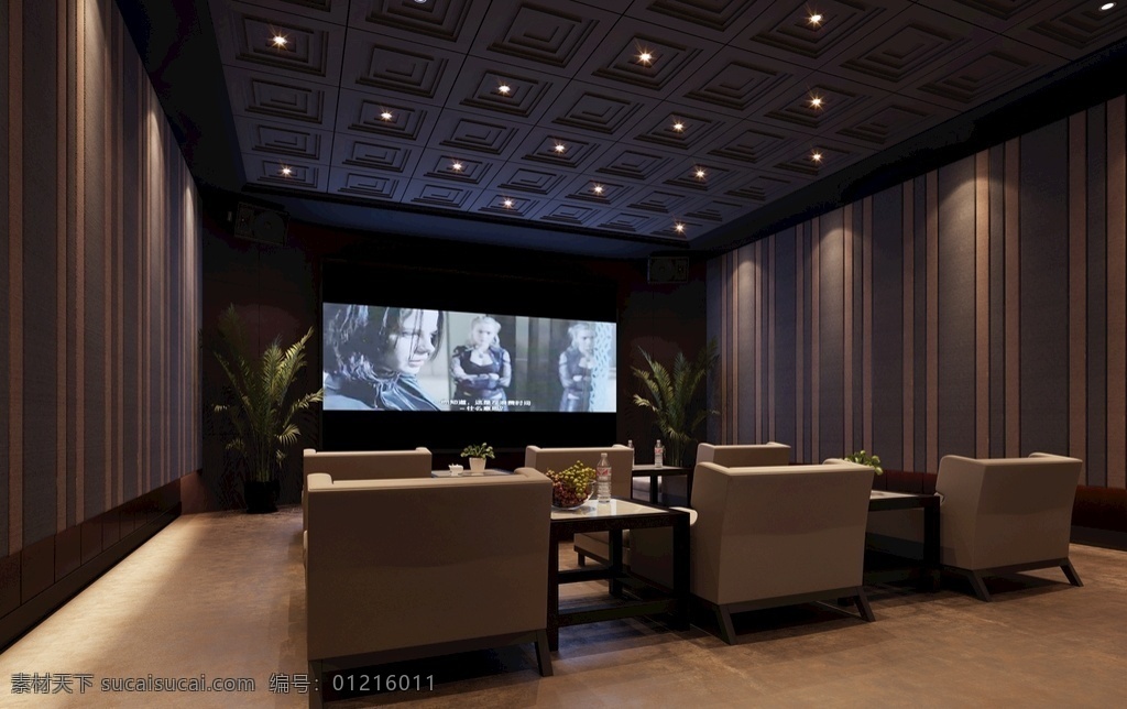 家庭影院 3d 模型 效果图 室内 别墅 座椅 电影院 家装 工装 地毯 护墙板 吊顶 灯光 现代 投影 动作 视频 软装 效果图模型 3d设计 室内模型 max
