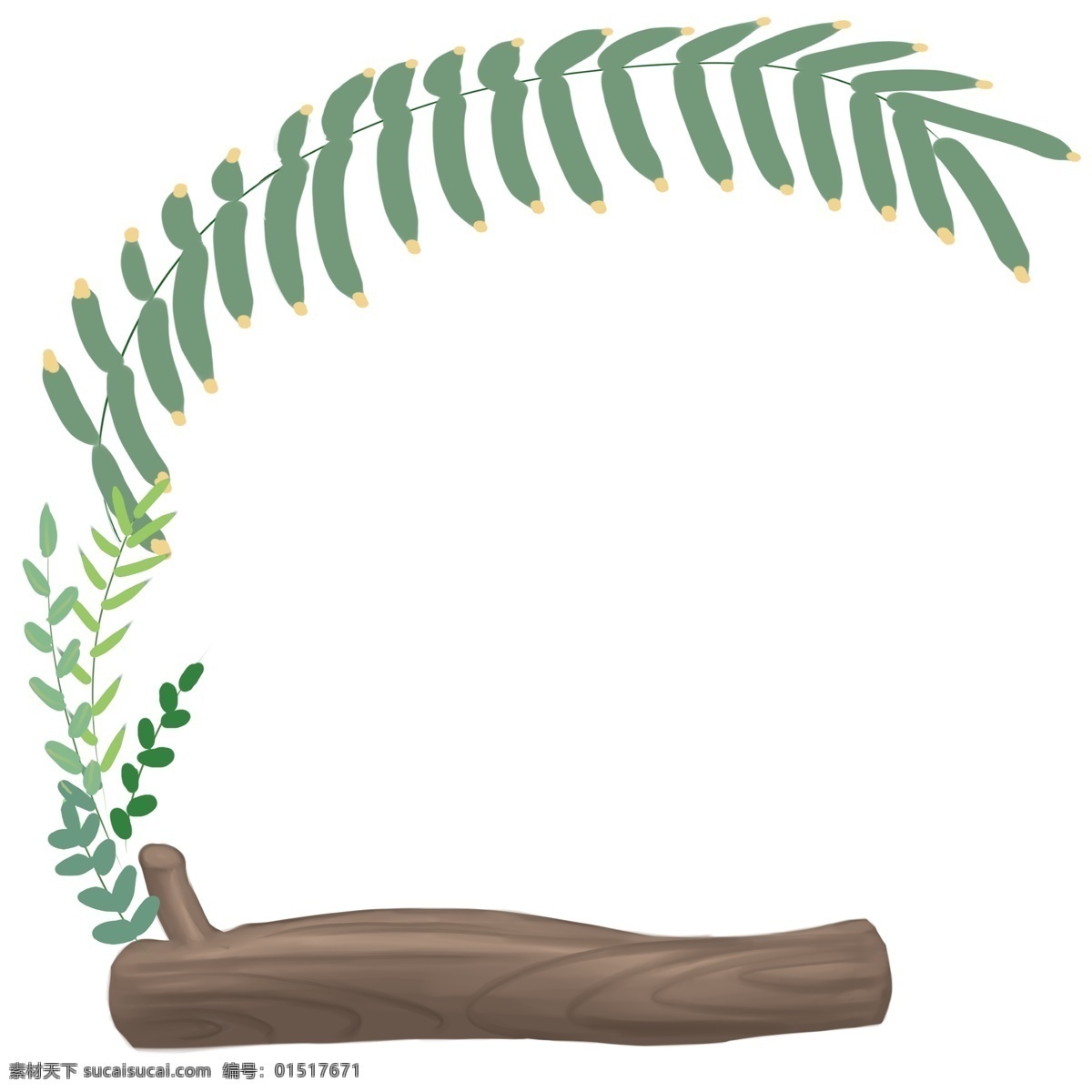 卡通 可爱 植物 边框 主题边框 平面设计 植物设计 背景设计 万物复苏 标志设计 树叶边框 装饰植物边框