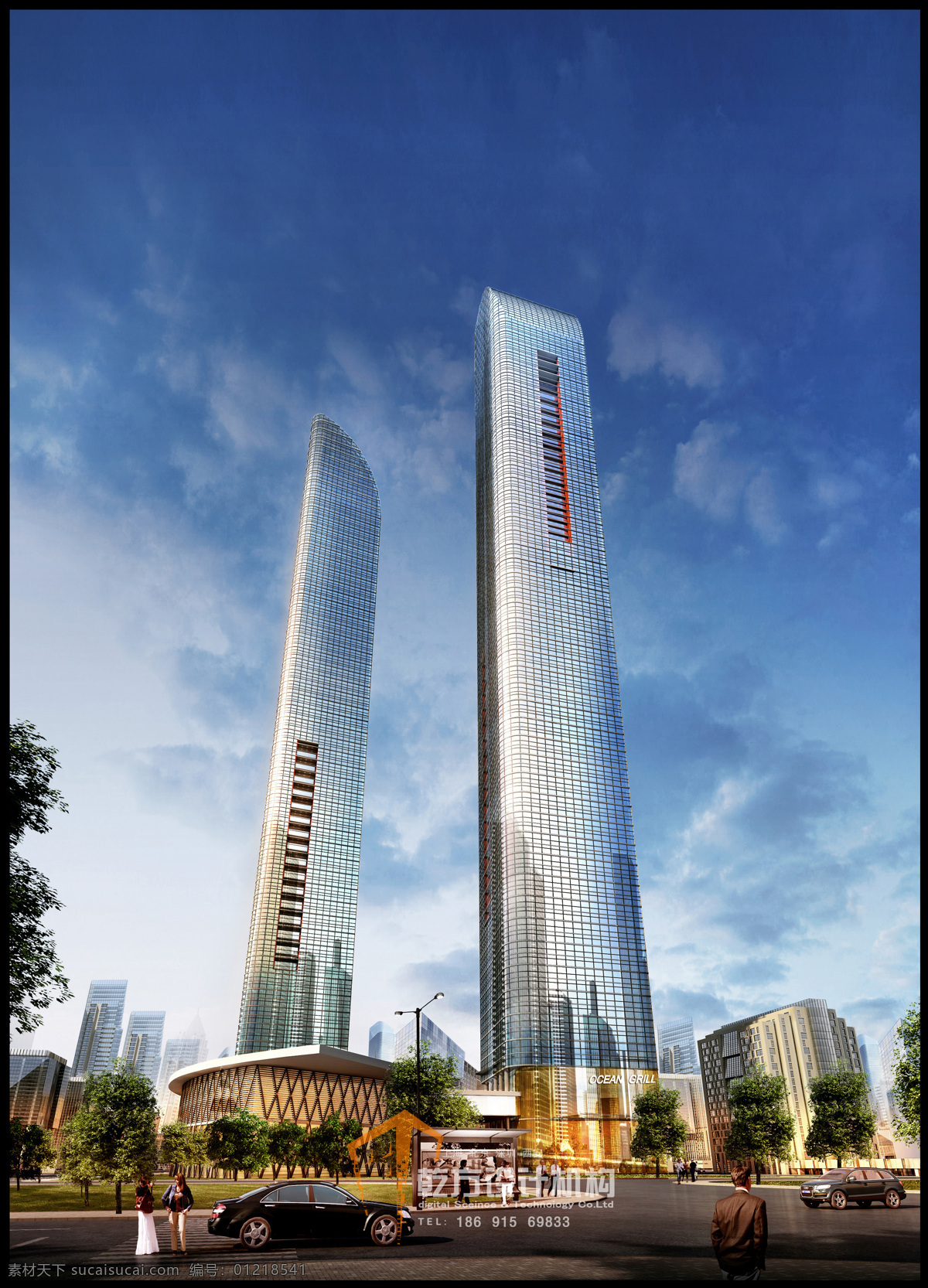 银川 绿地中心 仰视图 超高层建筑 商业综合体 环境设计 建筑设计