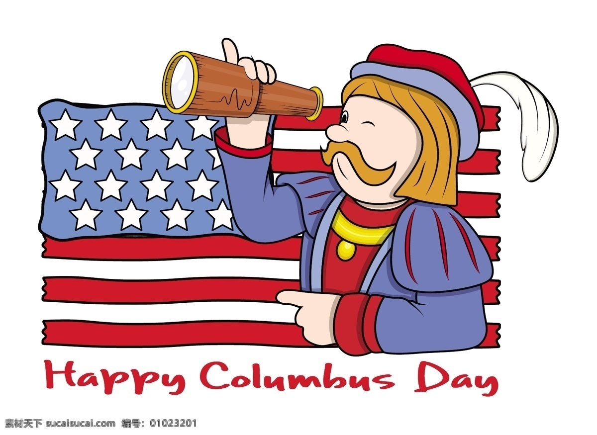 哥伦布 日人 国旗 双眼 矢量 图形 白色
