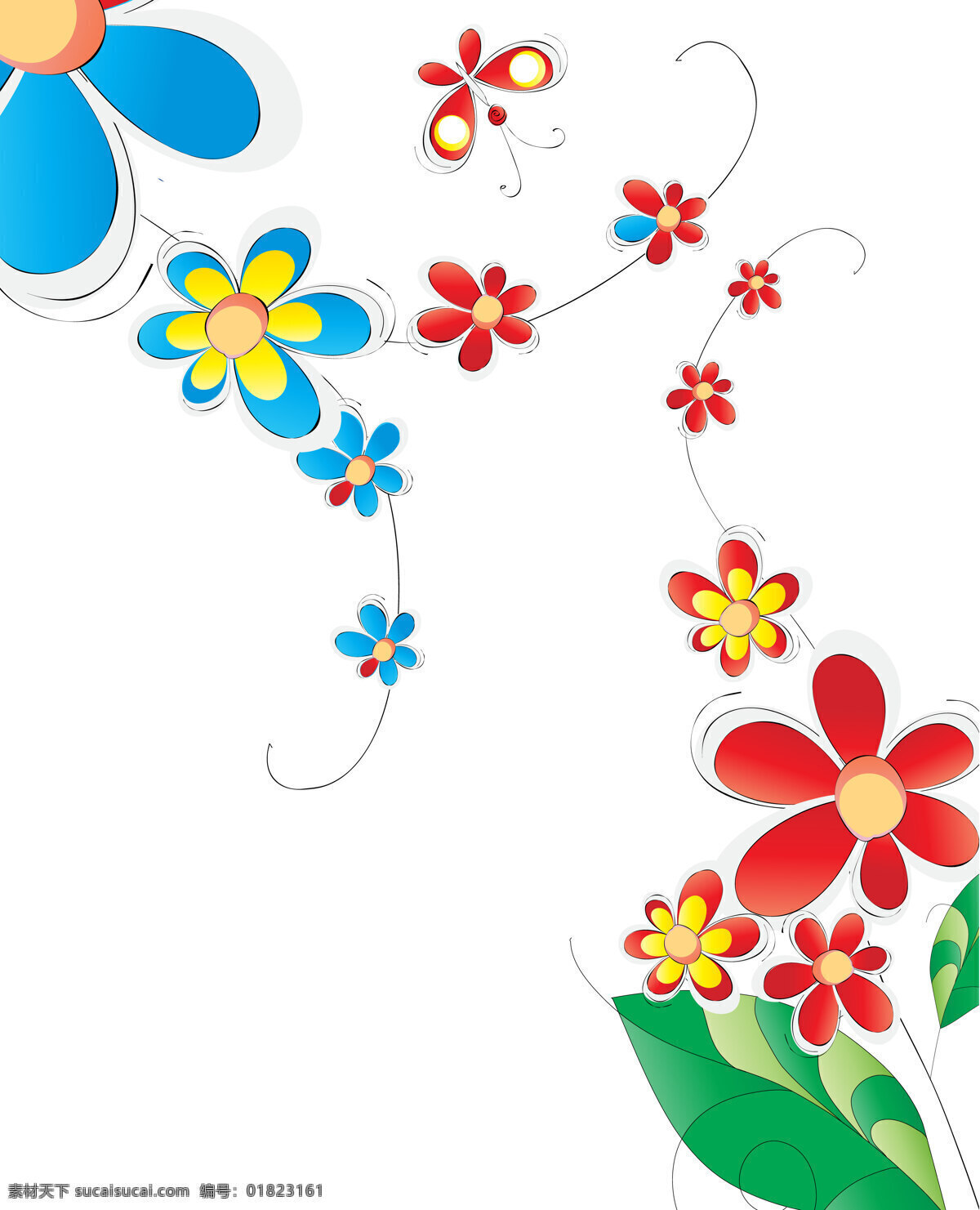 吉祥免费下载 底纹边框 红花 蝴蝶 花朵 花纹 吉祥 蓝花 绿叶 移门图案 家居装饰素材