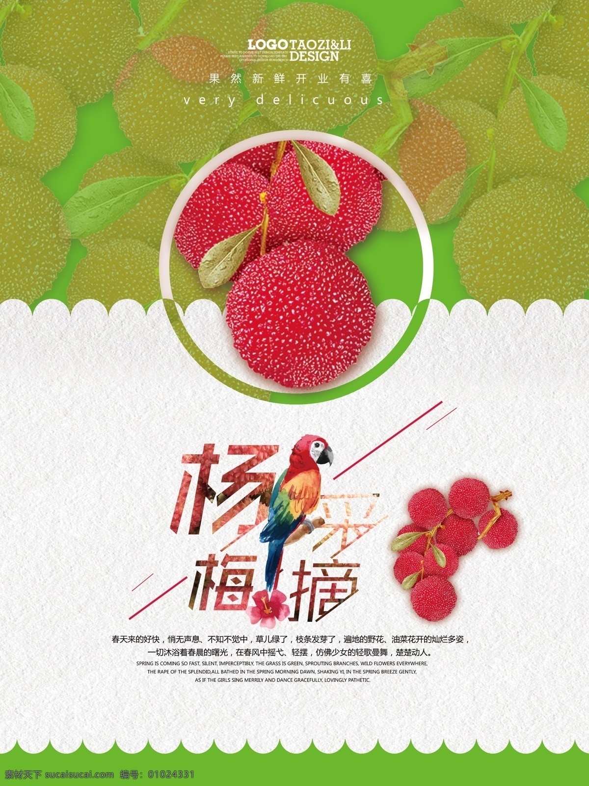 杨梅 采摘 夏季 水果 海报 杨梅海报 夏季水果采摘
