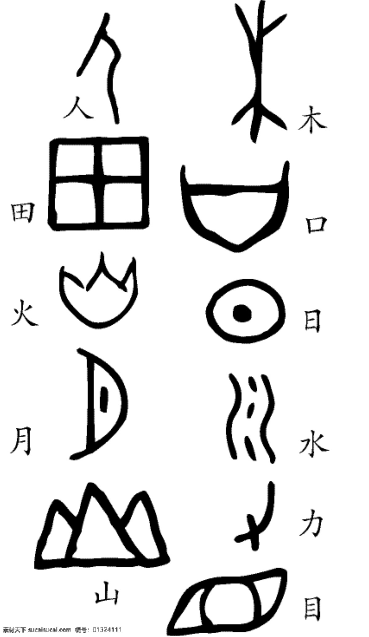 古代 象形文字 矢量 文字 中国字 象形字 矢量图 其他矢量图