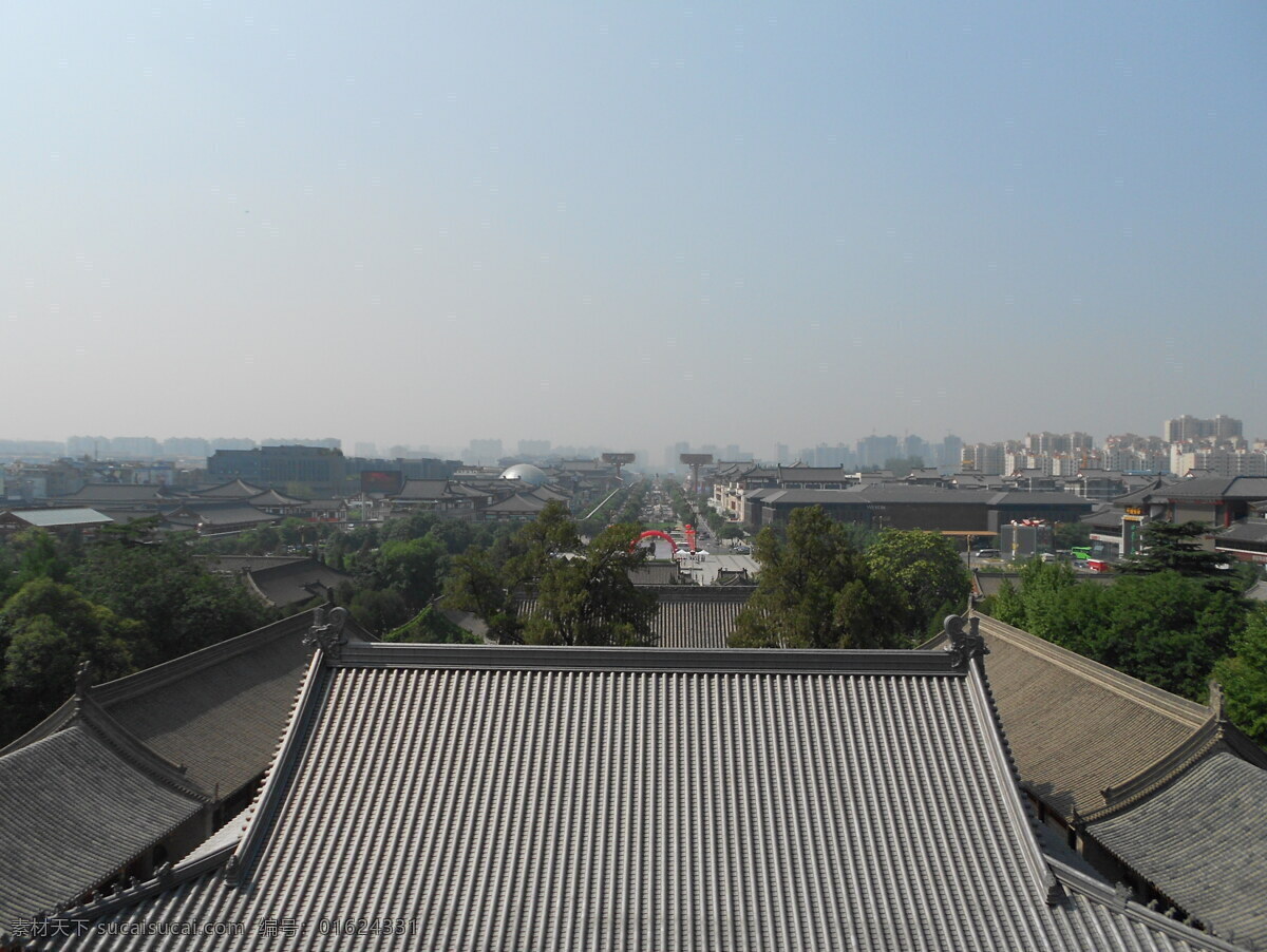 西安旅游 西安 博物馆 考古 文物 历史 大雁塔俯视图 建筑园林 建筑摄影 灰色