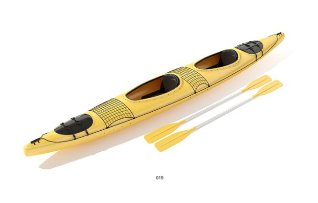 双人 皮划艇 黄色 模型 小船 3d模型素材 其他3d模型