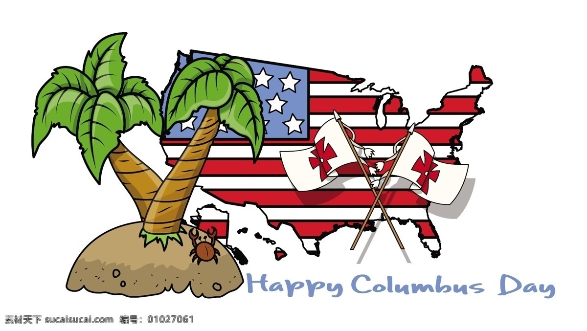 哥伦布 日 树 美国 地图 国旗 矢量 矢量图 其他矢量图