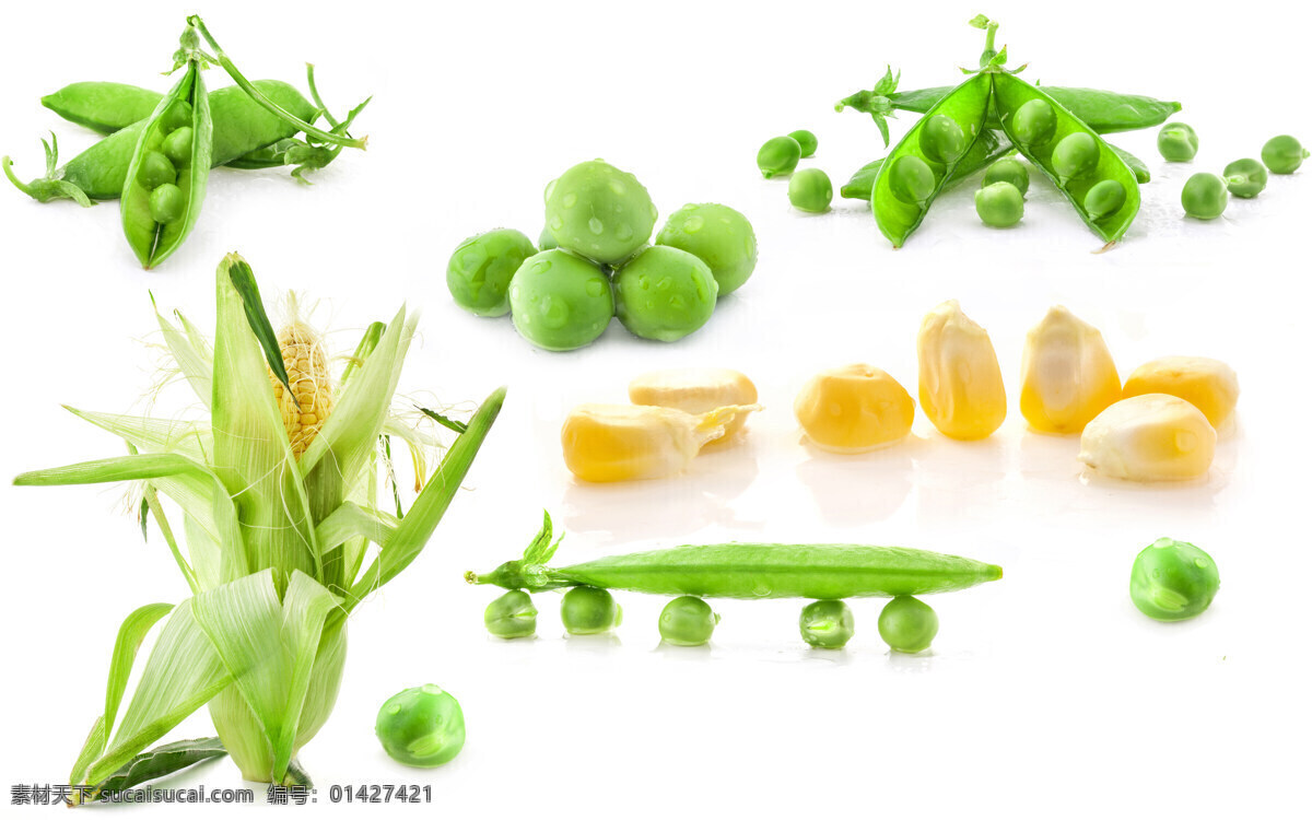 青豆玉米 青豆 豆粒 玉米 玉米粒 拨开玉米 蔬菜 生物世界