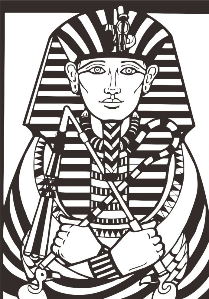 埃及法老像 埃及 埃及人 文字 法老像 古埃及文化 埃及女王 壁画 古画 生活 文化艺术 美术绘画 矢量图库