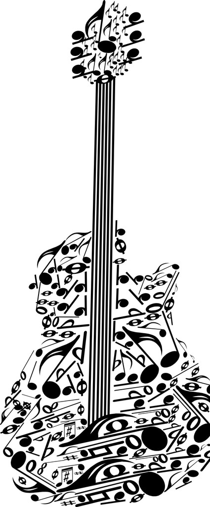 矢量音符吉他 吉他 音符 矢量 唯美 乐器 标志图标 其他图标