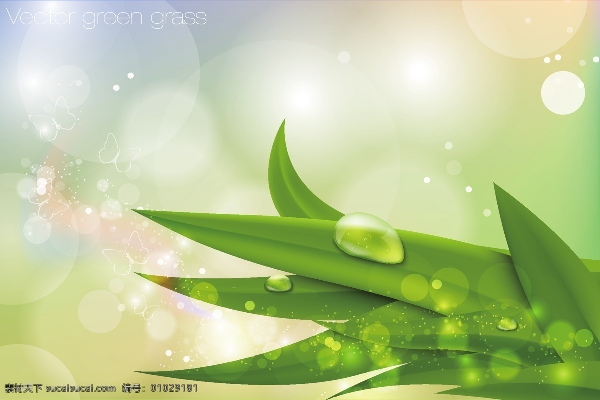 梦幻 绿叶 水滴 背景 绿叶水珠水滴 绿色 绿色环保 矢量 绿色环保背景 树叶 水珠 生态 环保 时尚