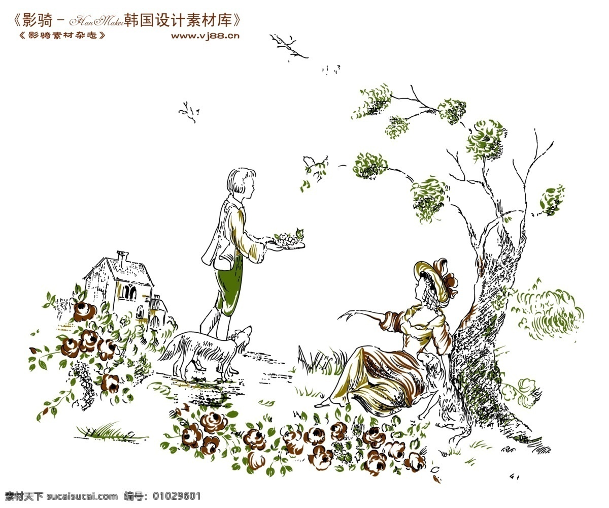 hanmaker 韩国 设计素材 库 背景 风格 人物 线条 psd源文件