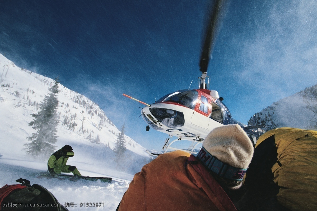 直升飞机 滑雪 运动员 冬天 雪地运动 划雪运动 极限运动 体育项目 运动图片 生活百科 雪山 美丽 雪景 风景 摄影图片 高清图片 滑雪图片