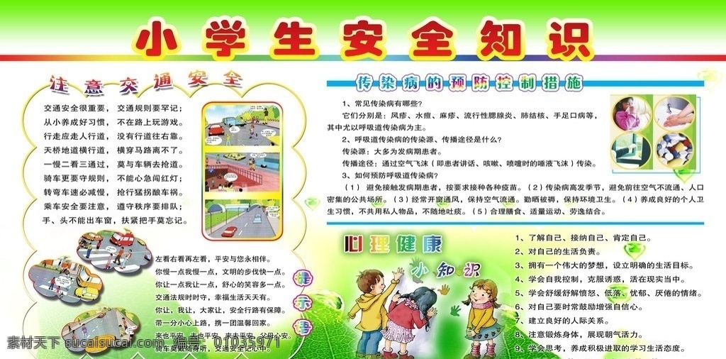 安全知识展板 小学生 青少年 展板 安全 知识 普及知识 交通安全 传染病预防 心理 展板模板 广告设计模板 源文件