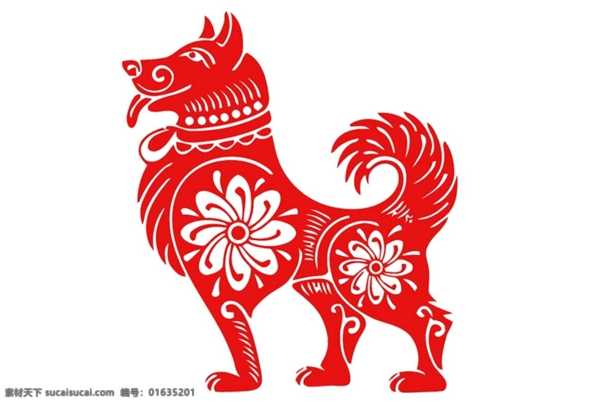 2018 年 春节 剪纸 贴花 狗年 窗花 合成 元旦
