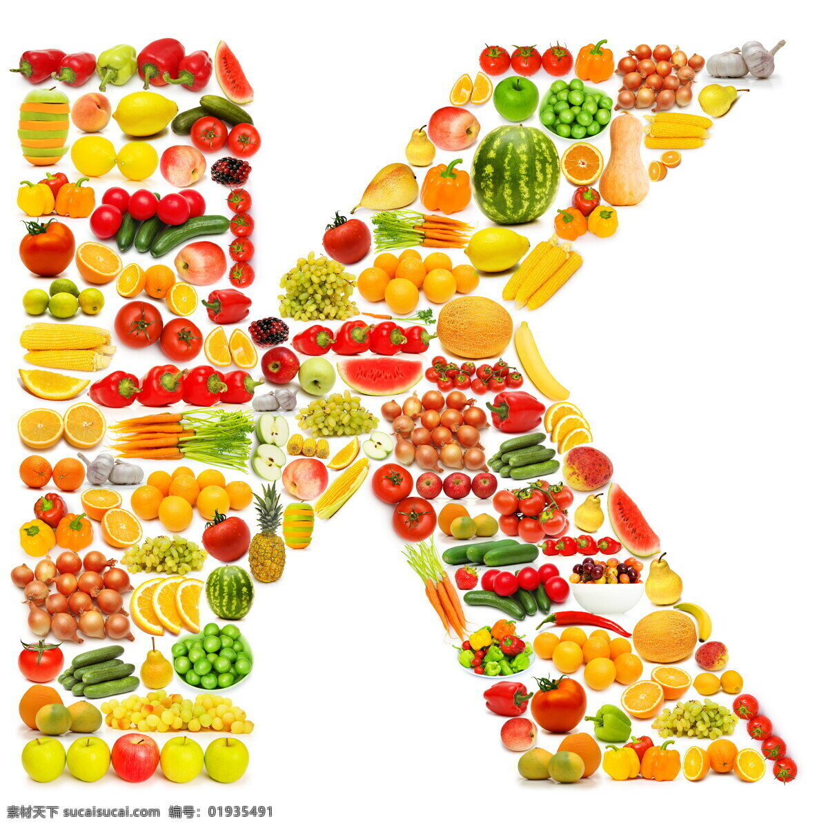 蔬菜水果 组成 字母 k 辣椒 葡萄 橙子 蔬菜 水果 食物 食材 水果蔬菜 餐饮美食 书画文字 文化艺术 白色