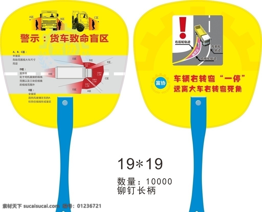 富协卡车 车简笔画 广告扇 安全 货车安全盲区 行驶轨迹