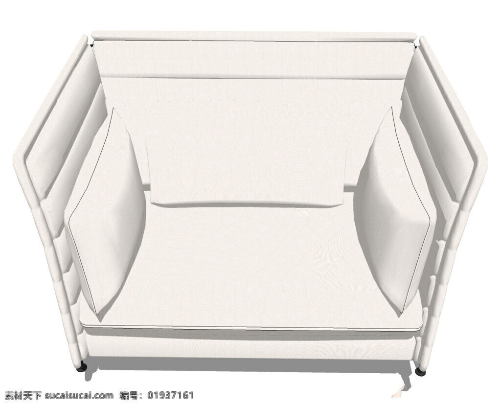家居 卧室 su 模型 效果图 沙发 模型效果图 单体模型 白色 3d模型家居