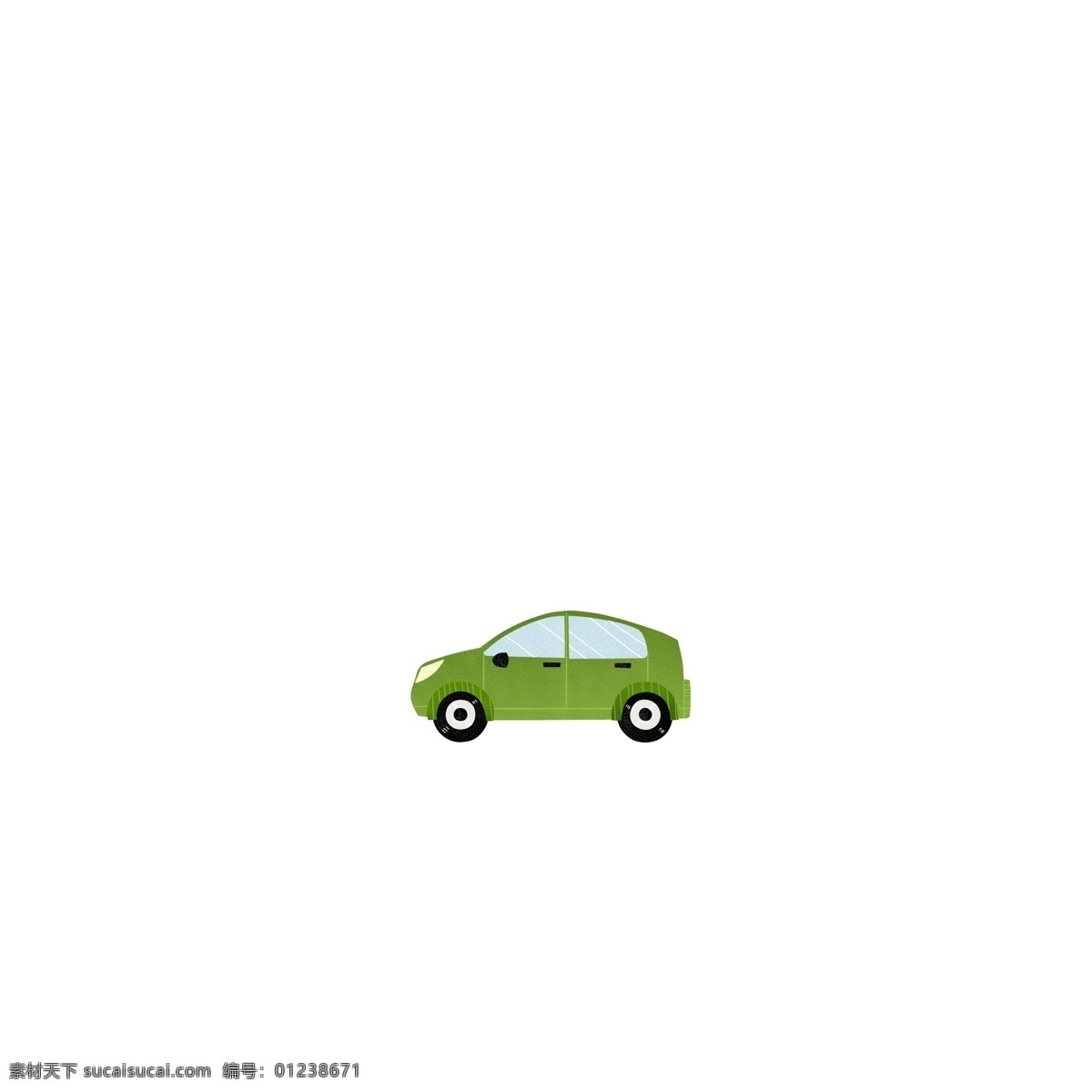 原创 绿色 车 元素 汽车 创意 元素设计 透明素材 插画 卡通