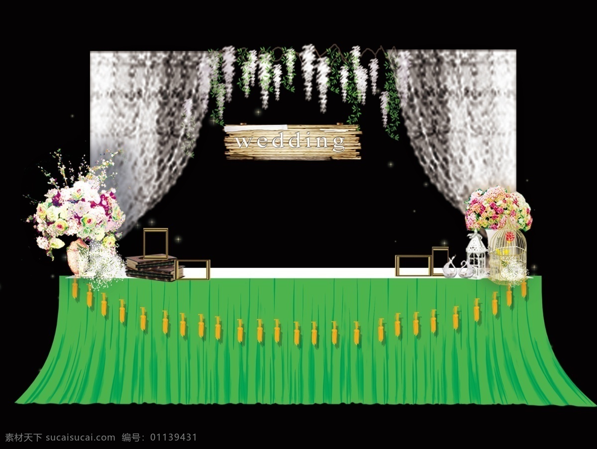 森系签到 森系 蕾丝 鸟笼 wedding 相框 黑色