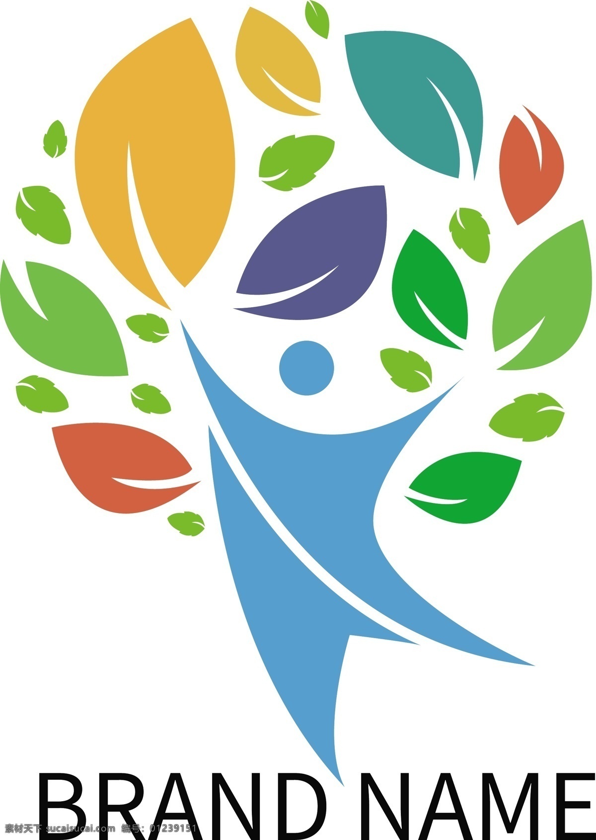 艺术 培训中心 标志 logo 指示标志 简约 几何形 培训学校 叶子 logo设计