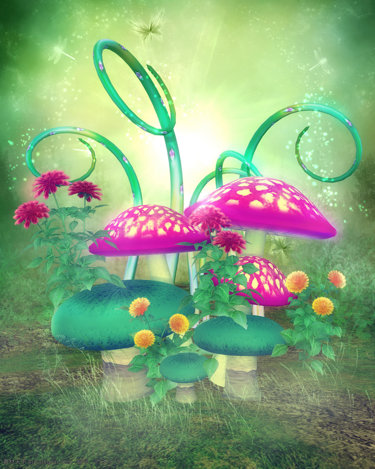 浪漫 唯美 植物 背景 梦幻 蘑菇 魔法 哥特风 背景图片