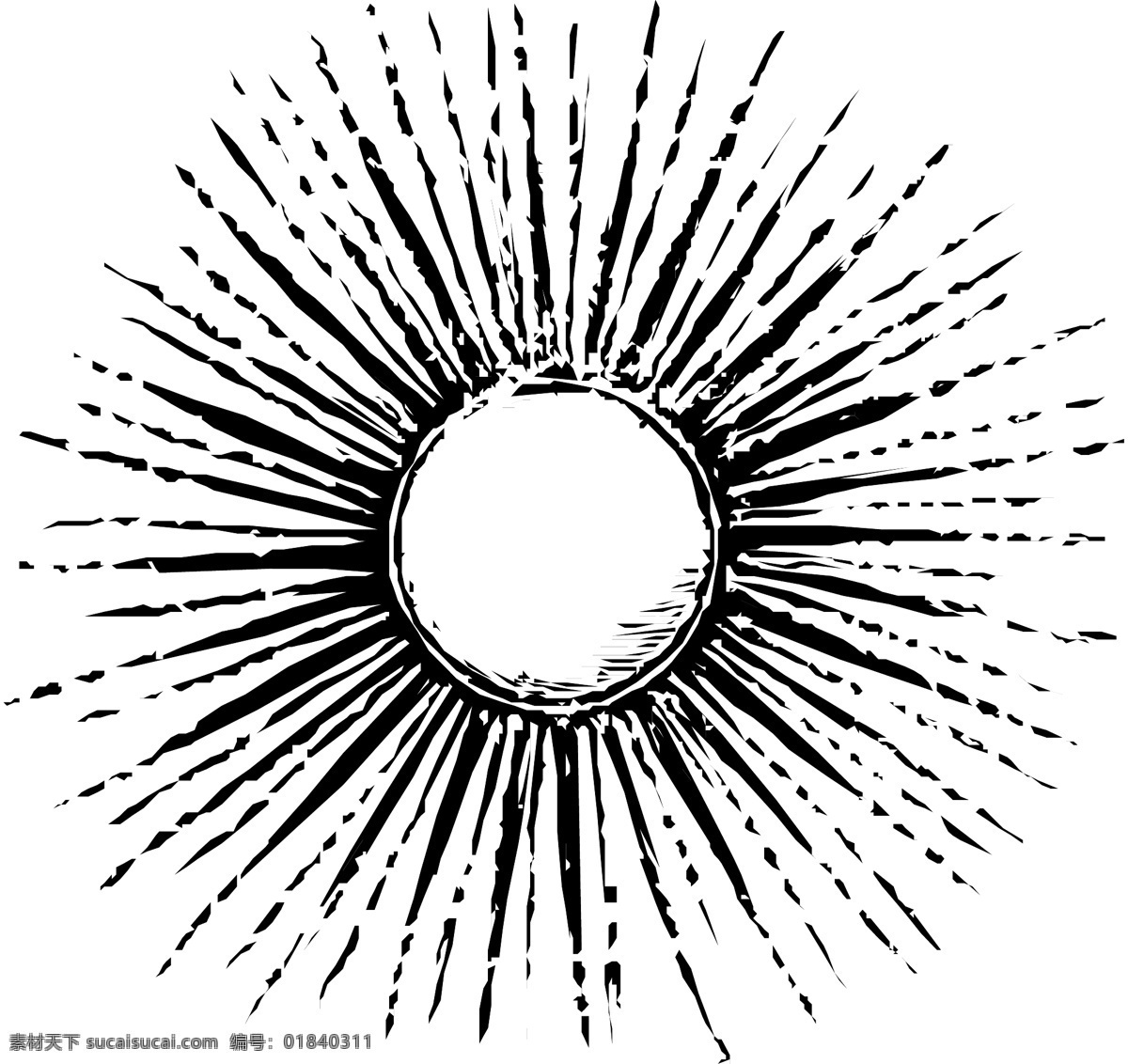 黑白的太陽 太陽 黑白 其他矢量 矢量素材 矢量图库