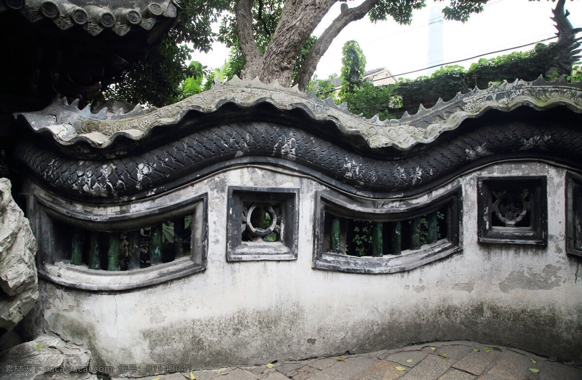 上海豫园龙墙 上海 豫园 园林摄影 建筑摄影 墙 古建筑 瓦 上海豫园 建筑园林 园林建筑 黑色