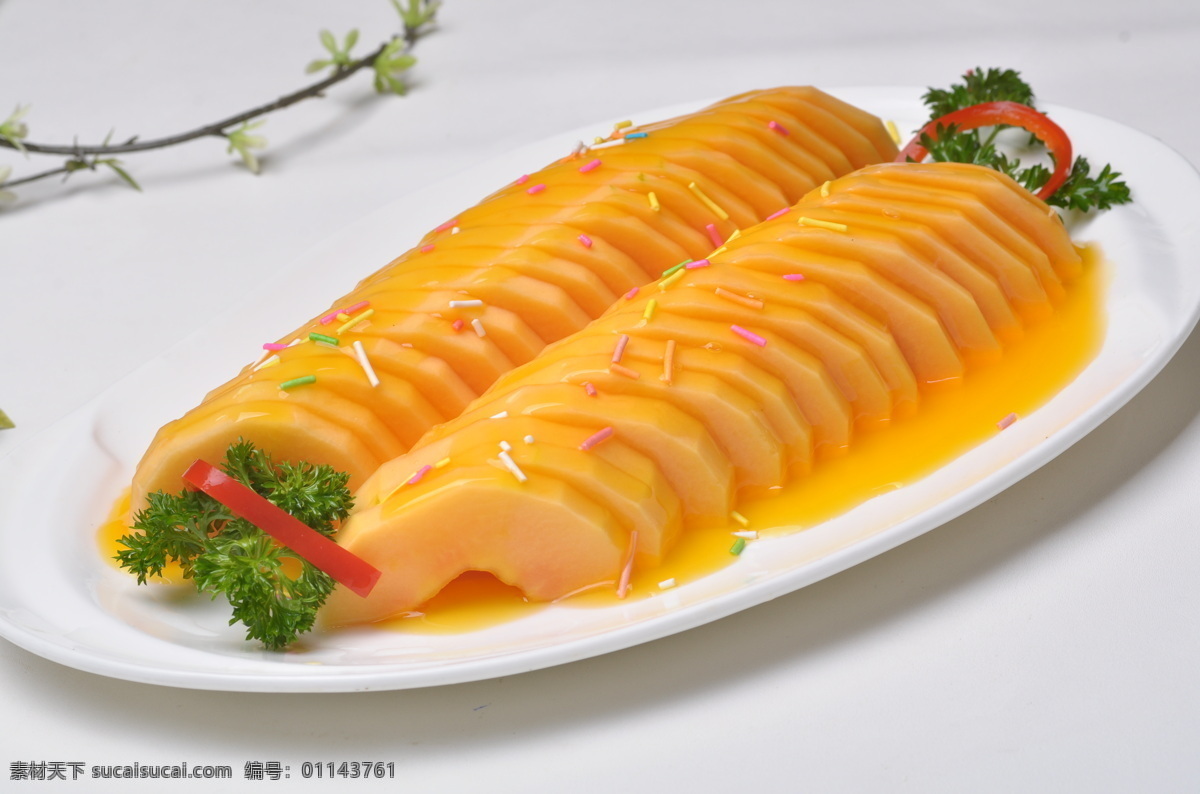 橙汁木瓜 橙汁 木瓜 木瓜片 热菜 素菜 蒸菜 传统美食 餐饮美食