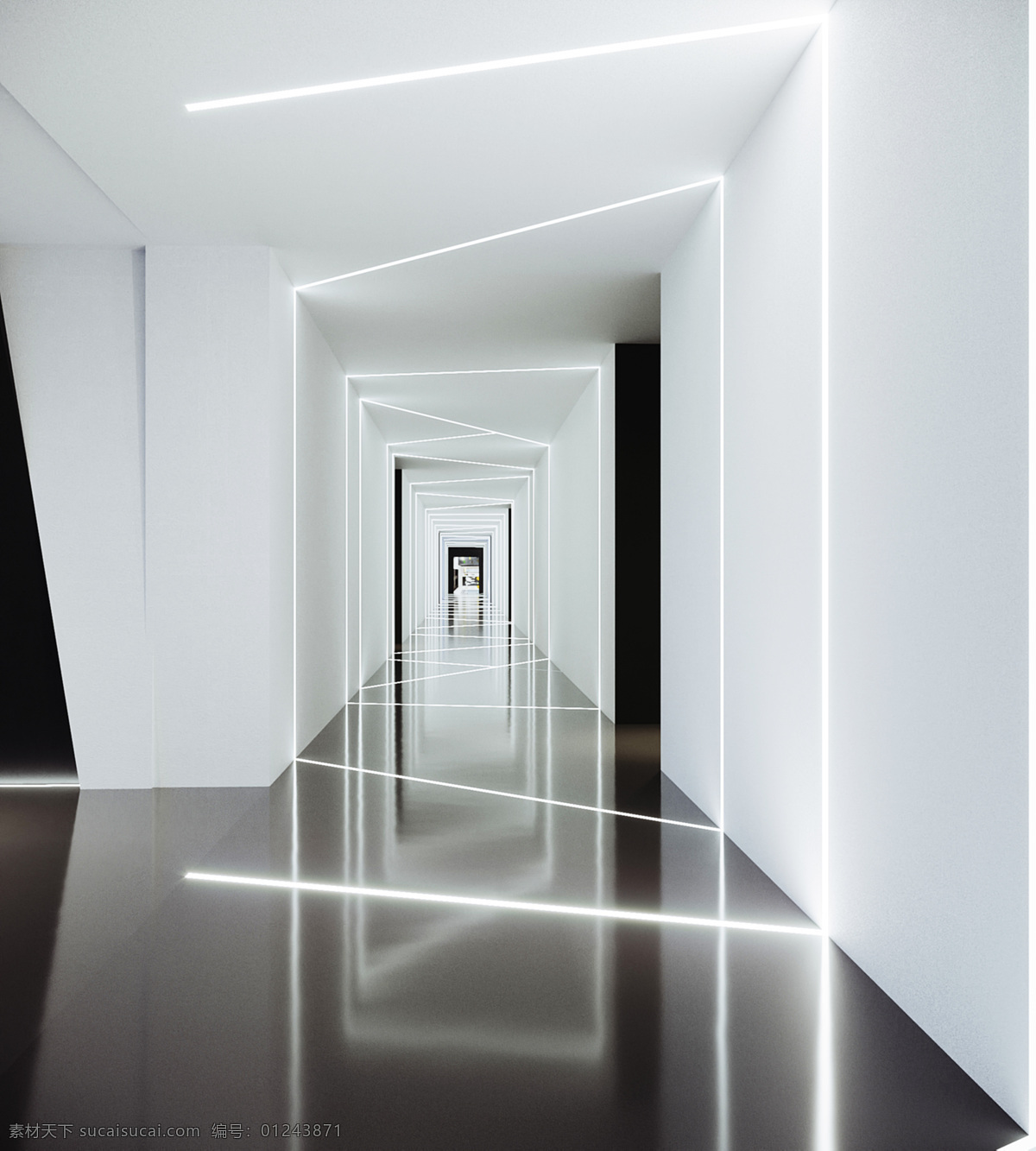 电梯厅 光感 线性灯 现代 简约 环境设计 室内设计