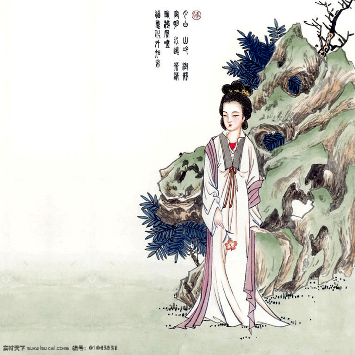 中国 古代 人物画 中国画 古代人物画 设计素材 人物画篇 中国画篇 书画美术 白色