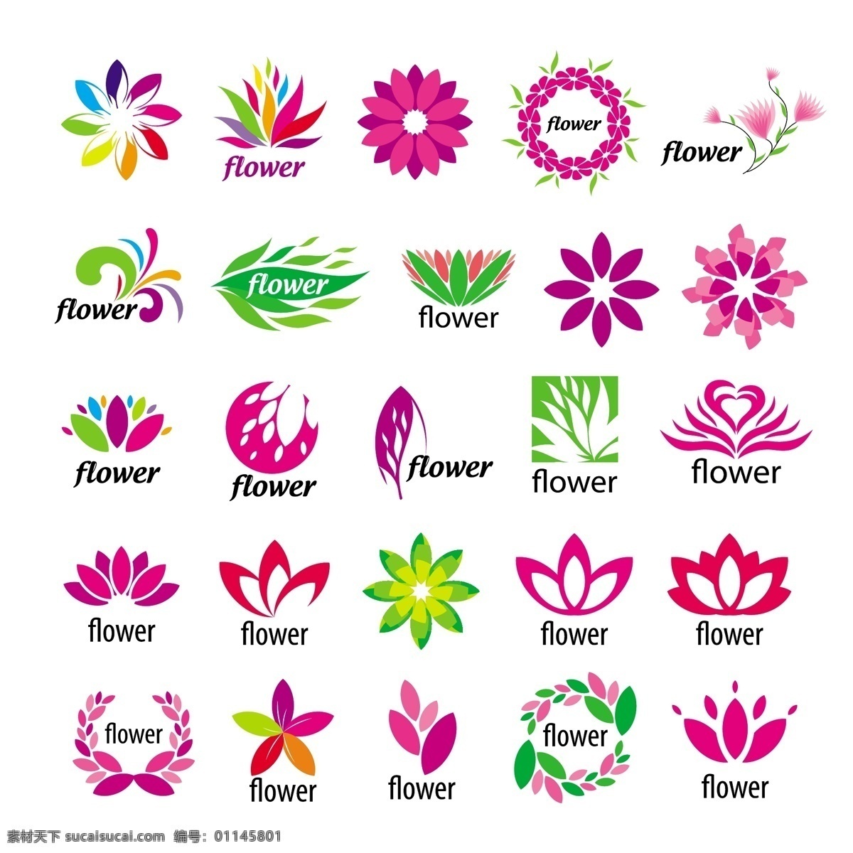 创意 鲜花 logo 标志设计 商标设计 logo图形 标志图标 矢量素材 白色