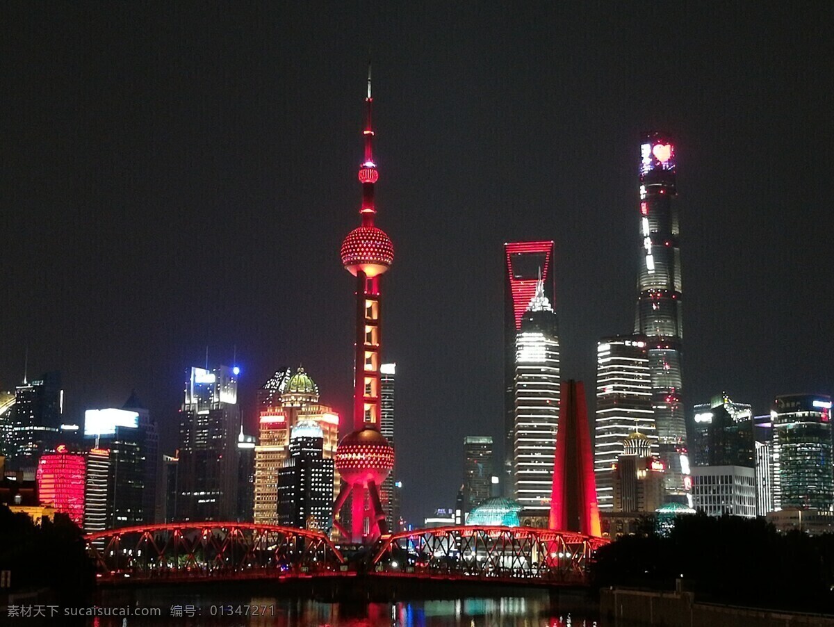 东方明珠 外白渡桥 陆家嘴 苏州河 上海夜景 建筑园林 建筑摄影