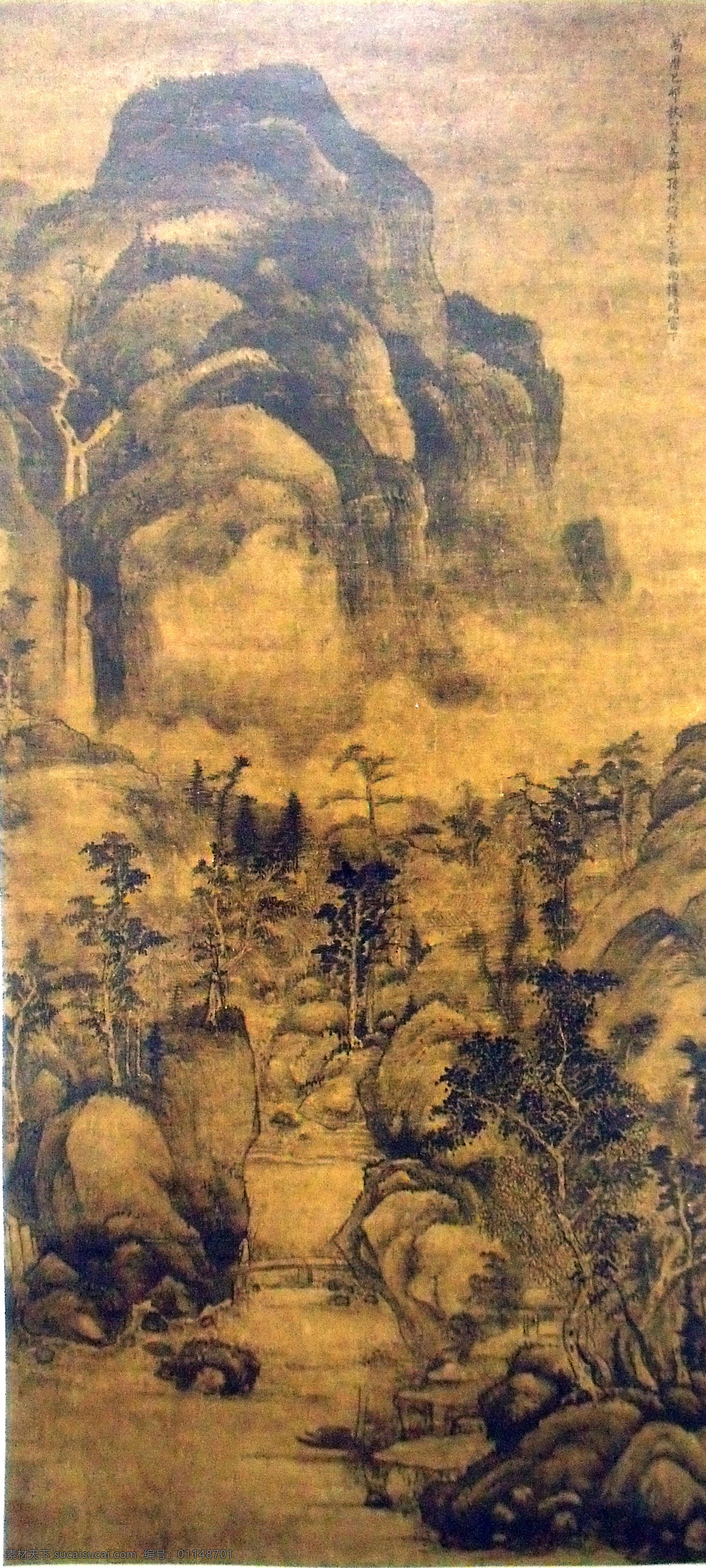 国画 山水画 水墨山水 线描山水 远山 山石花草 书法 印章 古代画 泛旧色 工笔画 美术国画 水墨画 彩墨画 绘画书法 文化艺术 设计素材 中国工笔画