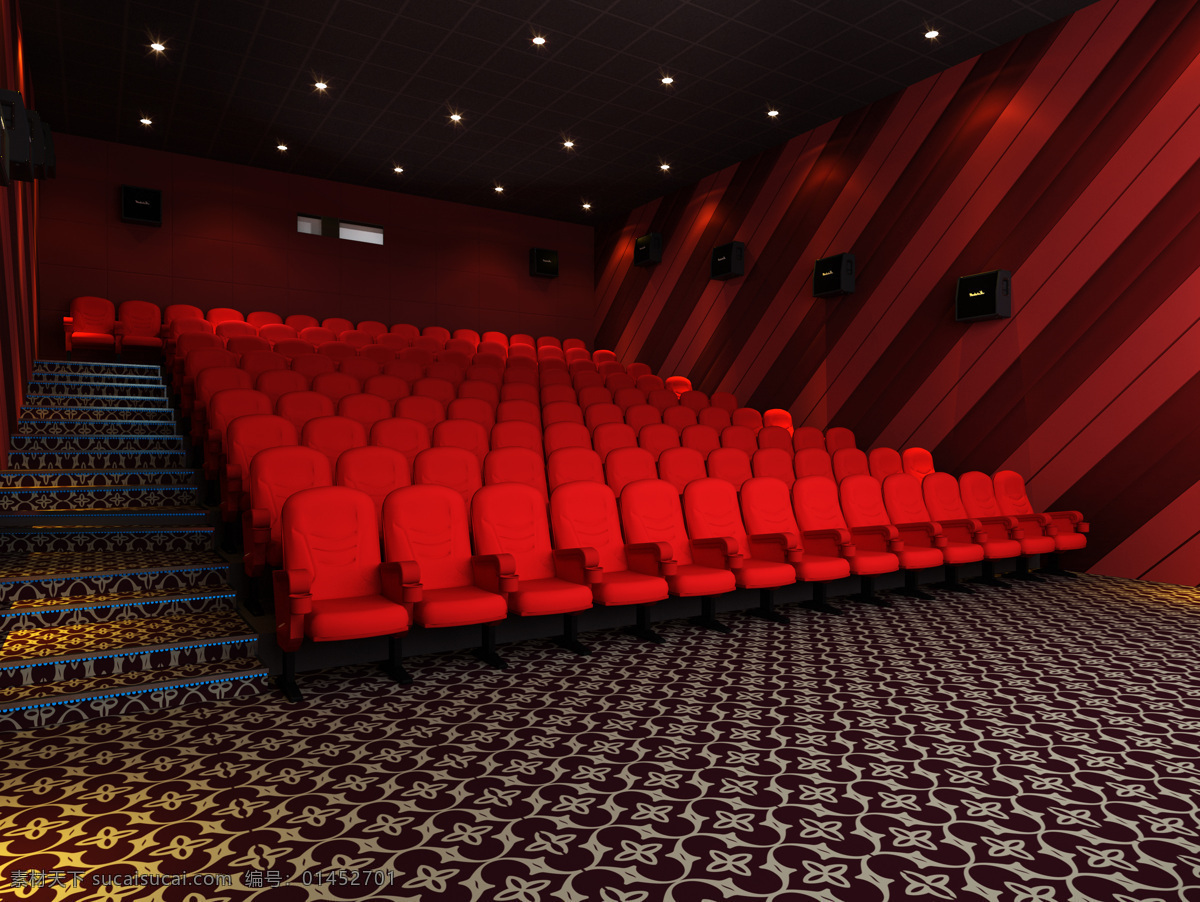 厅 内 效果图 电影院 环境设计 蓝色 室内 室内设计 椅子 装修 家居装饰素材