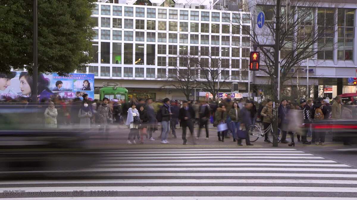 一个 繁忙 行人 街 延时 人 城镇和城市 通勤 东京 日本 时光倒流 时间流逝 十字路口 行人过街 市中心