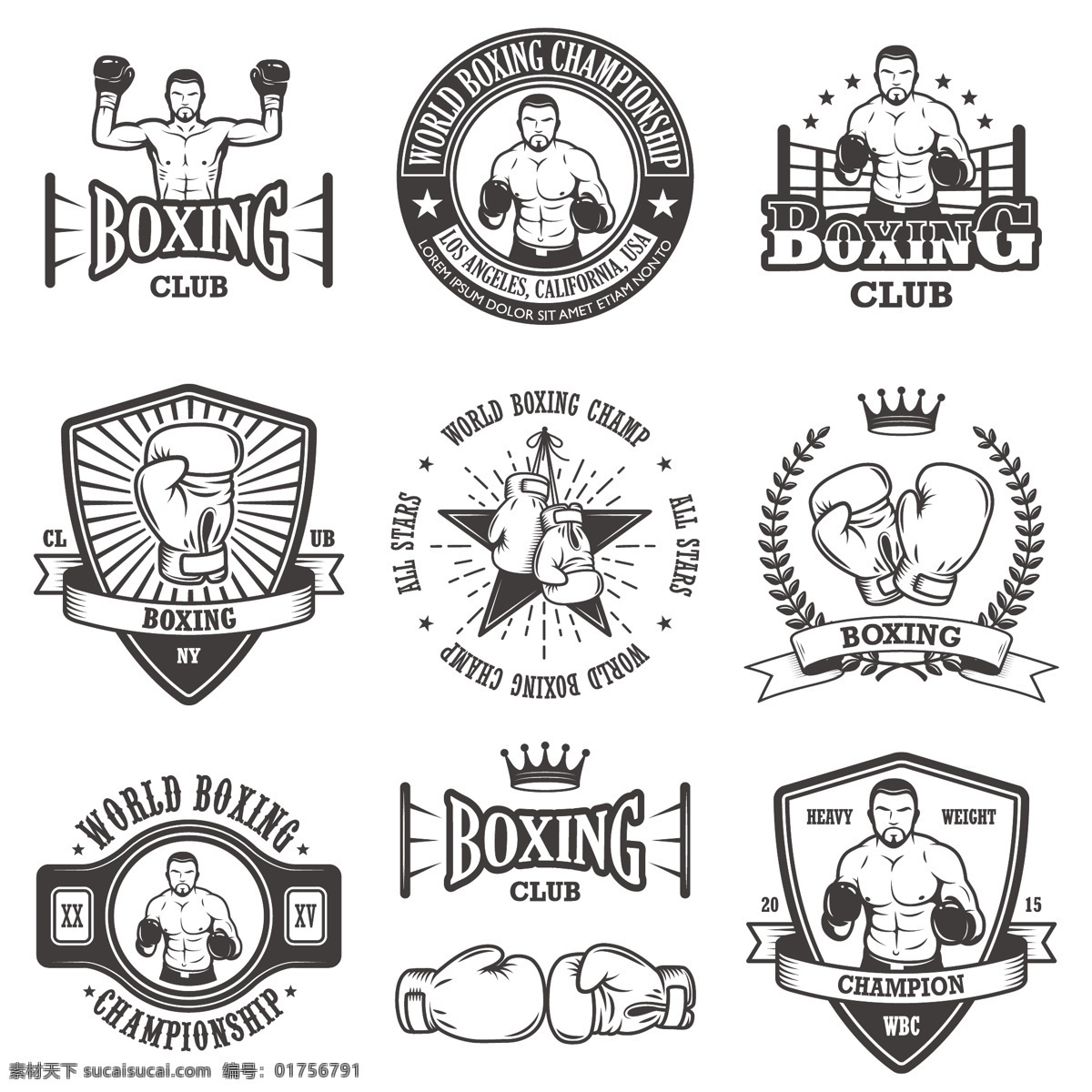 拳击 运动 矢量 图标素材 健身 手绘 卡通 矢量素材 平面设计素材