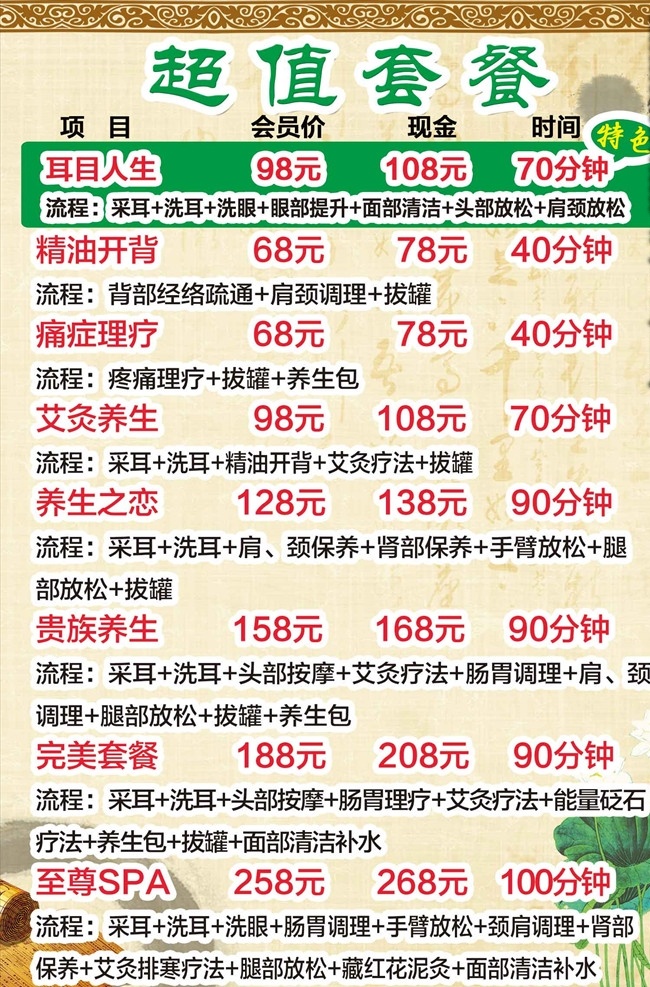 采耳图片 采耳 采耳套餐 美容 养生 足疗 洗眼 洗耳 分层