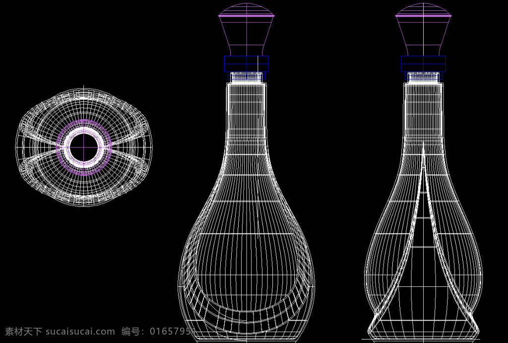 新 瓶 型 3d 模型 cad 线 稿 图 新瓶型 包装设计 瓶子设计 cad图纸 线框 矢量 线稿 瓶子 盖子 dwg 黑色