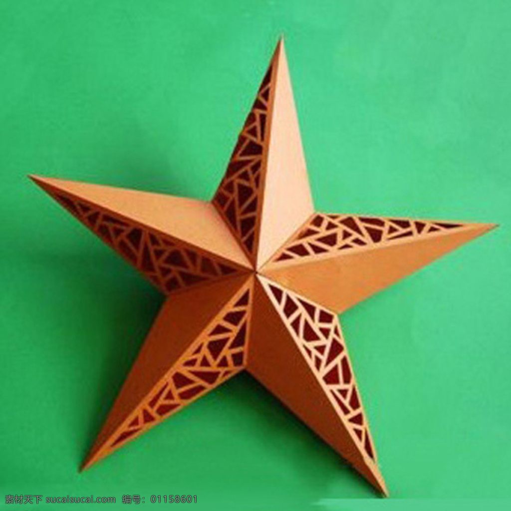 立体 五角星 结构图 纸五角星 立体五角星 手工折纸 结构图纸 纸艺五角星 底纹边框 边框相框 绿色