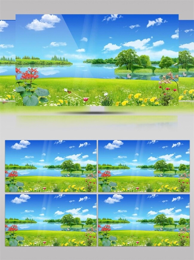 山水风光 视频 山水一色 风光如画 蓝天碧水 美丽风景素材 自然风光素材 田园风光