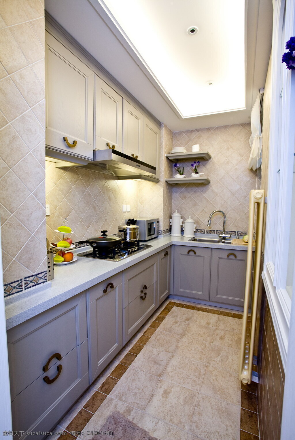 欧式 经典 时尚 厨房 装修 效果图 欧式经典 白色橱柜 高清大图